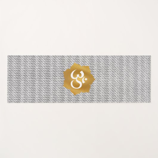 Goud & Witte Lotus Bloem met Ohm Symbool Yogamat (Voorkant (horizontaal))