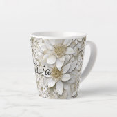 Goud Witte Lotusbloemen Persoonlijk Latte Mok (Rechterhoek)
