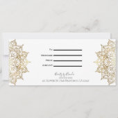 Goud & Witte Mandala Elegant Cadeaubewijs Kaart (Achterkant)