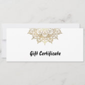 Goud & Witte Mandala Elegant Cadeaubewijs Kaart (Voorkant)