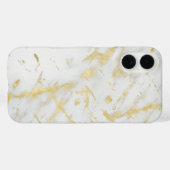 Goud & Witte Marmer Glam Designer Moderne Stijl Case-Mate iPhone Case (Achterkant (horizontaal))