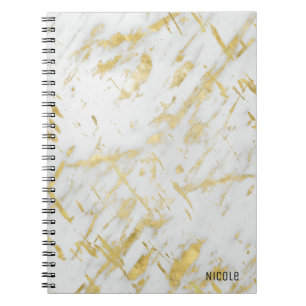 Goud & Witte Marmer Glam Elegante Maatwerk Notitieboek