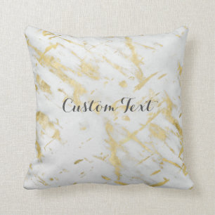 Goud & Witte Marmer Glam Elegante Ontwerper Stijl Kussen