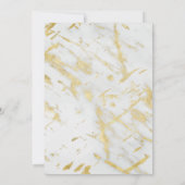 Goud & Witte Marmer Glam Moderne Feest Uitnodiging (Achterkant)