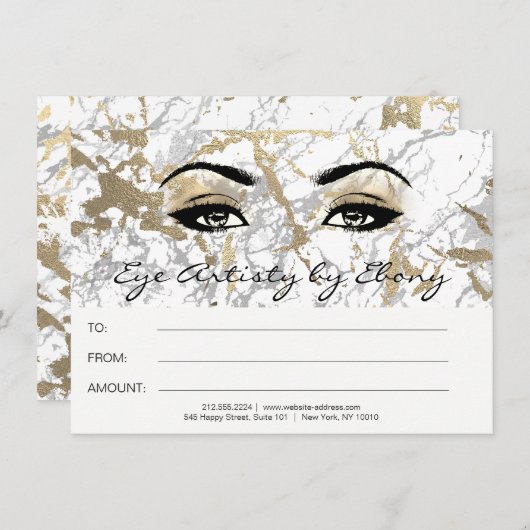 Goud Witte Marmer Make-up Schoonheid Certificaat E (Voorkant / Achterkant)