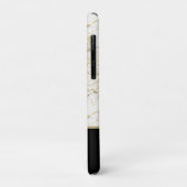 Goud & Witte Marmer met Zwarte Monogram Luxe Case-Mate iPhone Case (Achterkant/links)