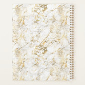Goud & Witte Marmer met Zwarte Monogram Luxe Planner (Achterkant)