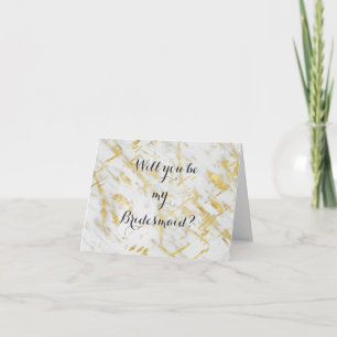 Goud & Witte Marmer Wil je mijn bruidsmeisje zijn