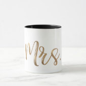 Goud & Witte mevrouw. Typografie Modern Minimaal T Mok (Midden)