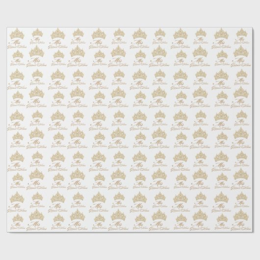 Goud Witte Mis Quince Anos Elegante Tiara Cadeaupapier (Vlak)