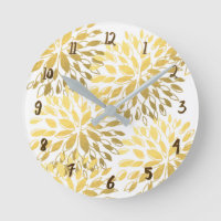 Goud & Witte Moderne Bloem Kunst Faux Folie Glamou