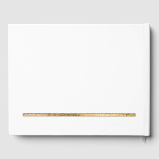 Goud | Witte moderne eenvoudige elegante bruiloft Gastenboek (Achterkant)