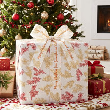 Goud Witte Moderne Elegante Botanische Kerstmis
