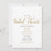 Goud & Witte Moderne Minimalistische Script Bruids Kaart (Voorkant)