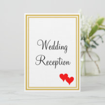 Goud Witte Monogram Trouwreceptie Rode Harten