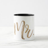 Goud & Witte MR. Typography Modern Minimaal Letter Mok (Midden)