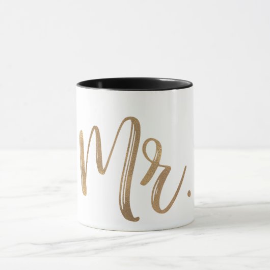 Goud & Witte MR. Typography Modern Minimalistisch  Mok (Midden)