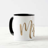 Goud & Witte MR. Typography Modern Minimalistisch  Mok (Voorkant links)