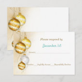 Goud & Witte Ornamenten Kerst Huwelijk Kaart (Voorkant / Achterkant)