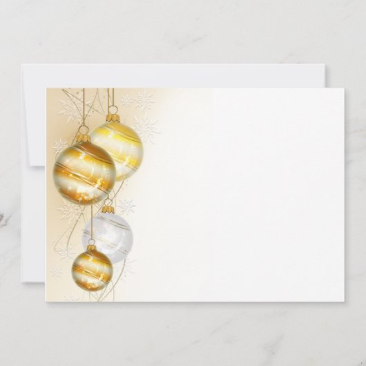 Goud & Witte Ornamenten Kerst Huwelijk Kaart (Achterkant)