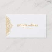 Goud Witte Paisley Mandala Visitekaartje (Voorkant)