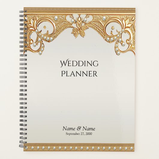 Goud Witte Parels Planner (Voorkant)