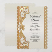 Goud  Witte Parels Repetitie Diner Kaart (Voorkant / Achterkant)