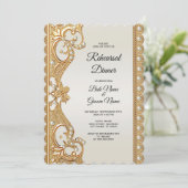 Goud Witte Parels Repetitie Diner Kaart (Staand voorkant)