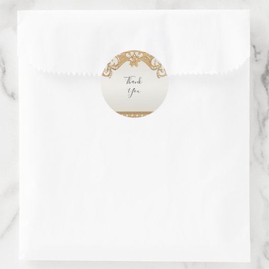 Goud  Witte Parels Sticker (Tas)