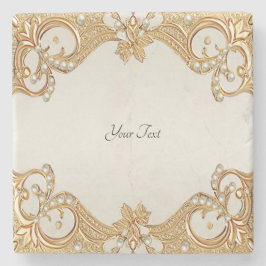 Goud Witte Parels Stone Onderzetter