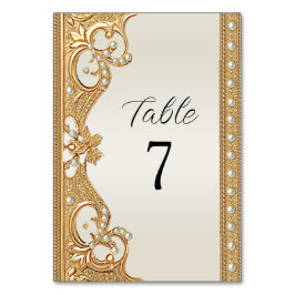 Goud Witte Parels Tafelnummer