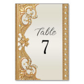 Goud  Witte Parels Tafelnummer (Voorkant)