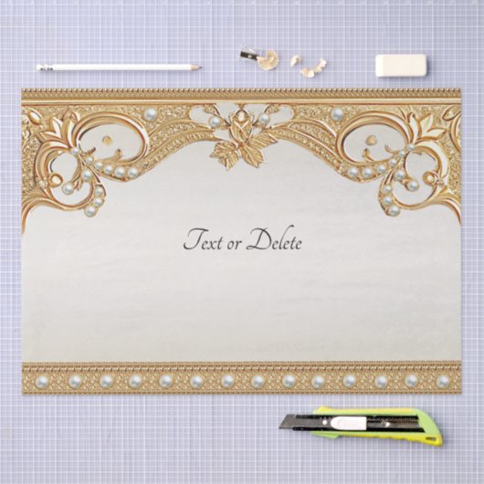 Goud  witte parels Tissue Paper Tissuepapier (Craft)