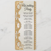 Goud  Witte Parels Trouwprogramma Programmakaart (Achterkant)