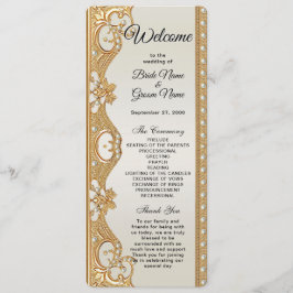 Goud Witte Parels Trouwprogramma Programmakaart