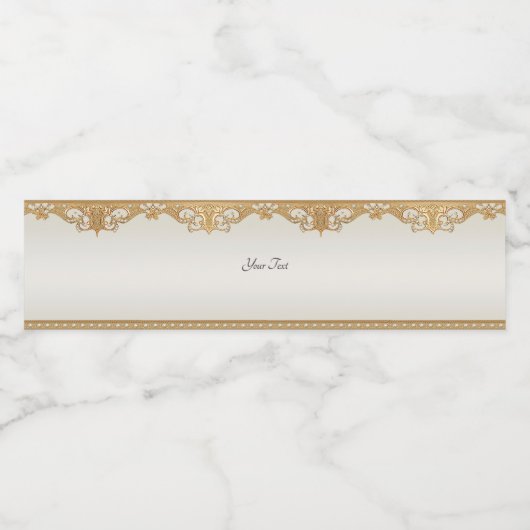 Goud Witte Parels Waterflesetiket Waterfles Etiket (Enkel label)