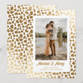 Goud Witte Passen getrouwd Foto Feestdagenkaart (Voorkant / Achterkant)