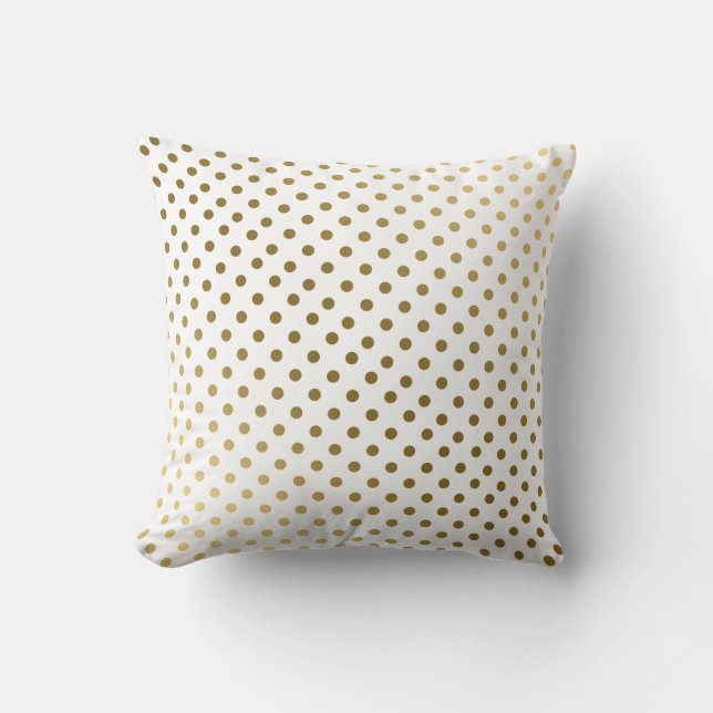 Goud & Witte Polka stippen Modern geometrisch patr Kussen (Voorkant)