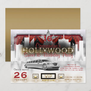 Goud Witte & Rode Stad Licht Limousine Hollywood F Kaart