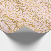 Goud Witte Roze Confetti Verjaardag Cadeaupapier (Hoek)