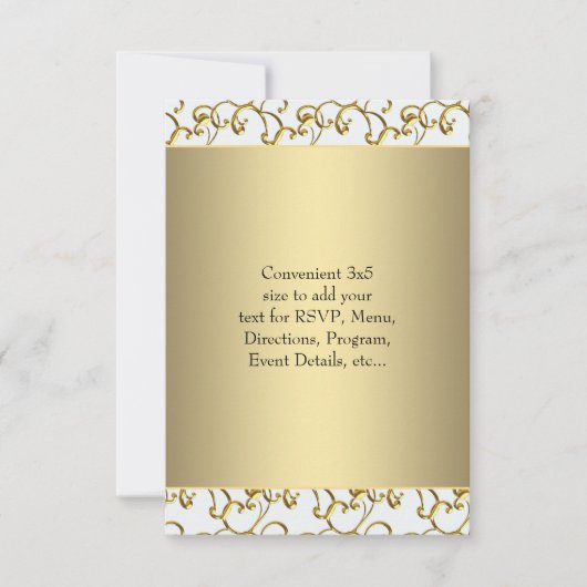 Goud Witte RSVP Kaartje (Voorkant)