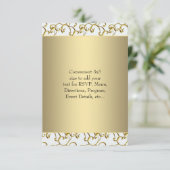 Goud Witte RSVP Kaartje (Staand voorkant)