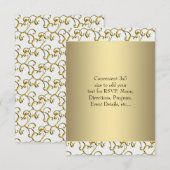 Goud Witte RSVP Kaartje (Voorkant / Achterkant)