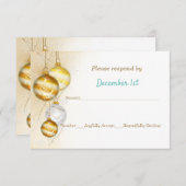 Goud & Witte Sieraden Kerst Huwelijk Kaart (Voorkant / Achterkant)