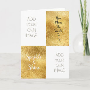 Goud Witte Sparkle Shine Creëer Your Ewn Feestdagen Kaart