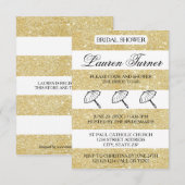 Goud & Witte Strepen -3x5 Bruiloftsuitnodiging Kaart (Voorkant / Achterkant)