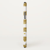 Goud, witte strepen, gouden Confetti Hoesje (Achterkant / rechts)