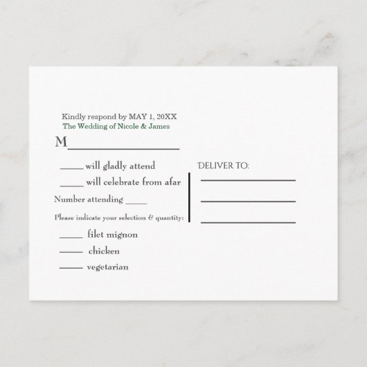 Goud Witte Strepen Vet Glam Bloemen Botanische RSV Uitnodiging Briefkaart (Achterkant)