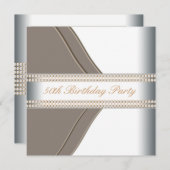 Goud Witte Vrouw 50e Verjaardagsfeestje Kaart (Voorkant / Achterkant)