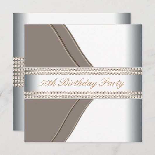 Goud Witte Vrouw 50e Verjaardagsfeestje Kaart (Voorkant / Achterkant)